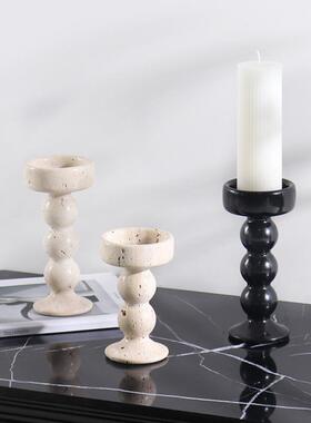 现代板ZT023房欧台式风格烛餐样厅桌面台创意大理石蜡烛摆装饰品