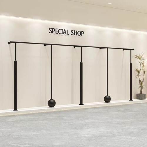 服装店新款展示架上墙陈列架铁艺烤漆黑色落地架男女装店货架专用