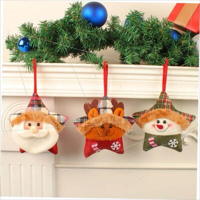 Santa Claus elk plush Christmas pentagram figure pendant
