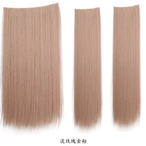 高档三片式假直发片长发奶茶灰无一痕隐形接发片式短发片接长发