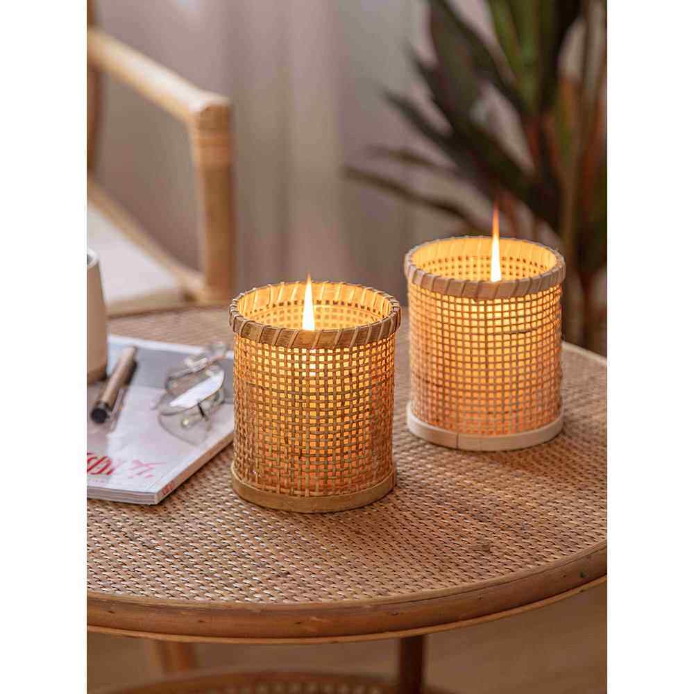 藤烛台香氛蜡烛底座装饰风灯效果气氛创意生日求婚场景浪漫