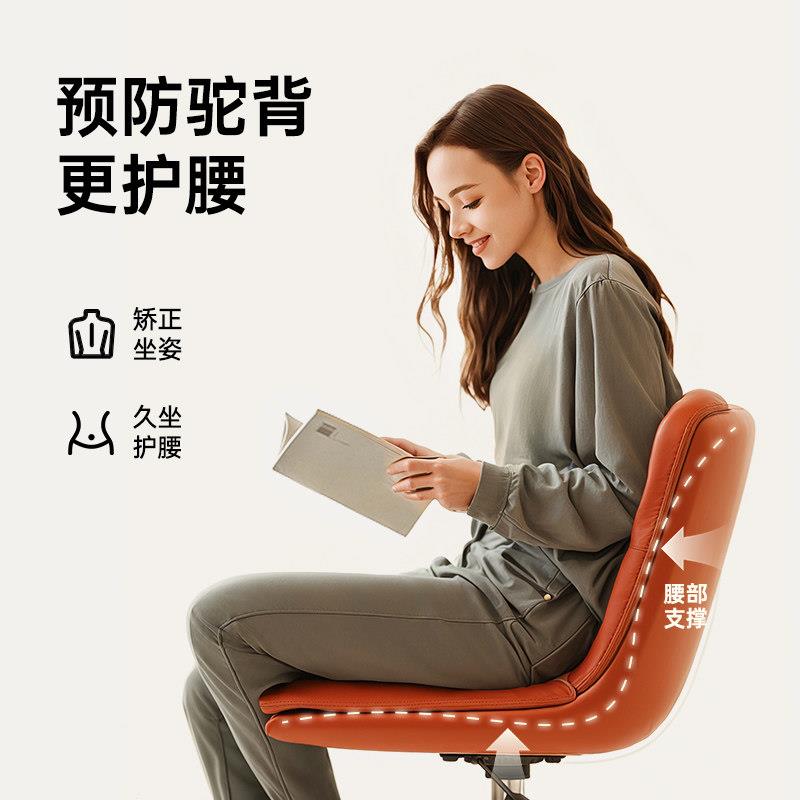 凯级伦诗化靠妆凳带背卧室化妆椅滑轮椅子升降可转旋高H15轻奢休
