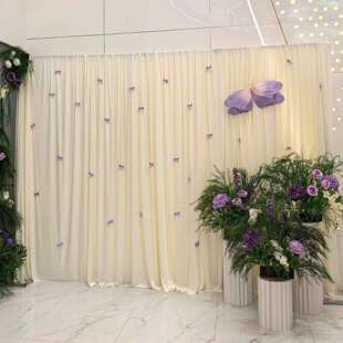 装 舞台背景布打底 饰牛奶丝婚庆背景纱幔婚礼幕布幔亚光弹力布韩式