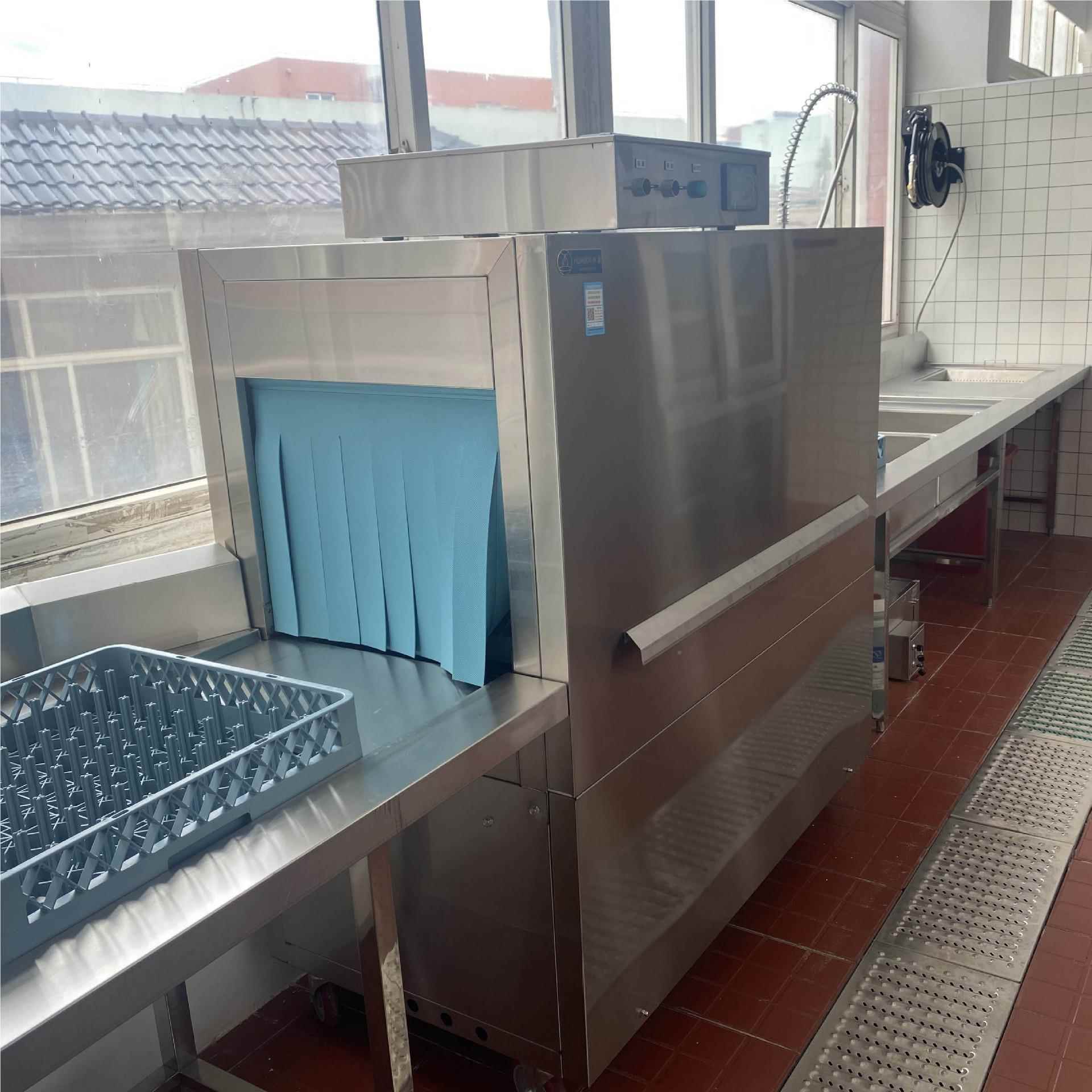 全640用通道式洗商碗机喷淋式洗碗器工店厂食堂酒厨房餐厅自动洗