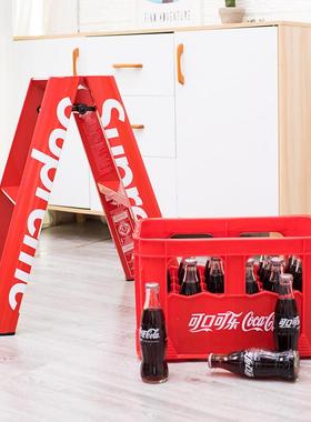 Superme铝合金人字家用红点奖梯子安全多功能折叠梯红色潮牌梯