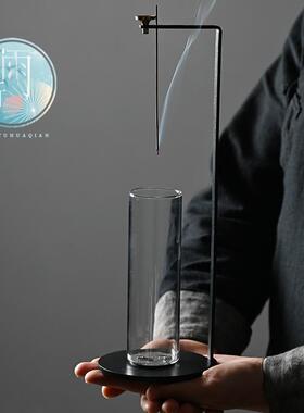 线香香插底座香薰炉倒挂香炉家用首饰架檀香玻璃香炉创意倒立香器