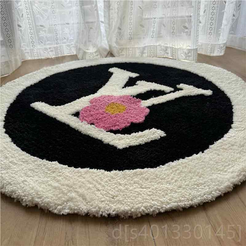 高档手工形簇绒立体圆沙地毯高级感卧毯室床边客厅发厚毛绒化妆椅