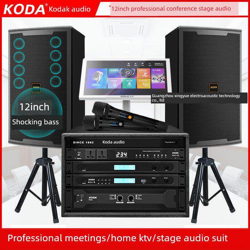 科达12寸专业会议室舞台音响套家庭Ktv大型表演训练房卡拉ok