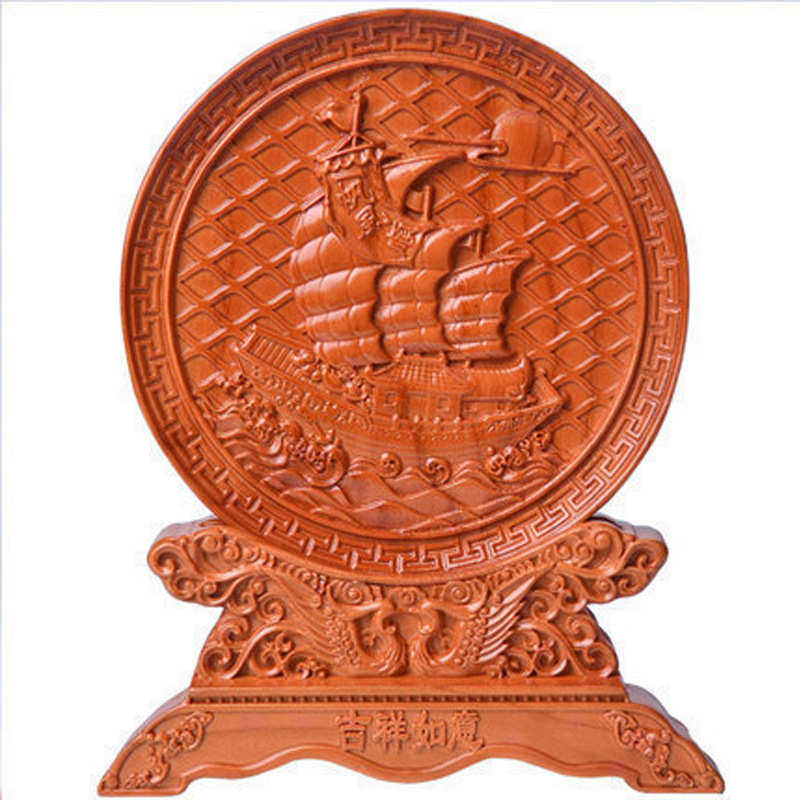 桃木看盘台屏摆件一帆风顺龙凤呈祥福字圆盘家居装饰工艺品,家居饰品,木雕,淘宝优惠券,粉丝福利购,淘宝优惠卷