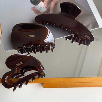 Muweordy Brown Hair Clips Acetate Hair Claw Clip Chocolate-c