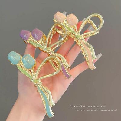 Tulip clip Metal shark clip bobby pin hair claw clip hair je