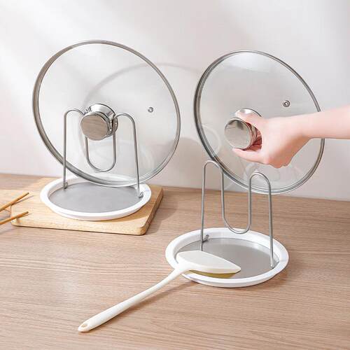 Circular pot lid holder, countertop organizer, draining rack