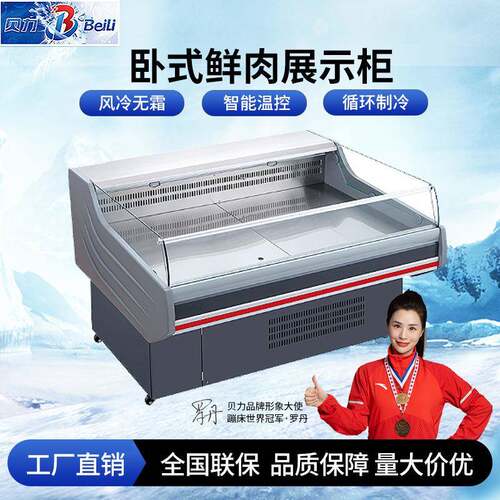 鲜肉柜商用冷藏柜超市卧式冰箱大容量展示柜生鲜柜牛羊肉保鲜柜
