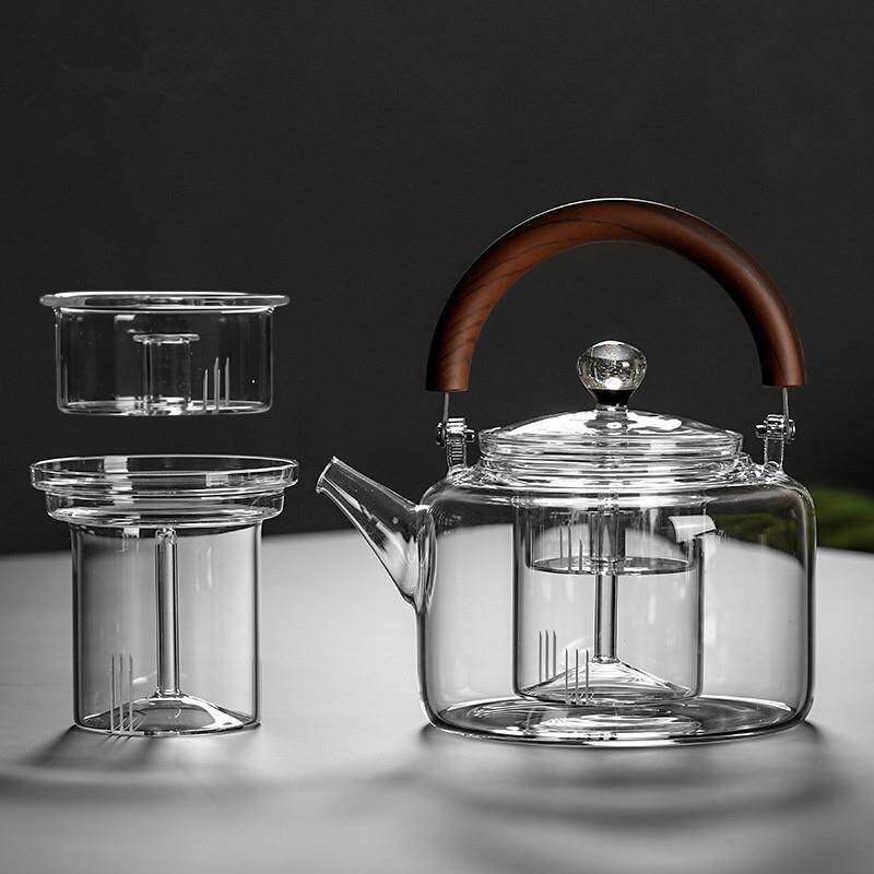 大岸堂耐热玻璃蒸茶壶煮茶器加厚提梁烧水壶日式电陶炉家用壶