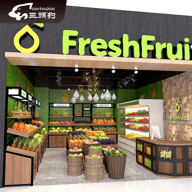 果靠蔬钢展示架三层水果架水果店墙多层木斜放stb-sg1陈列架货厂