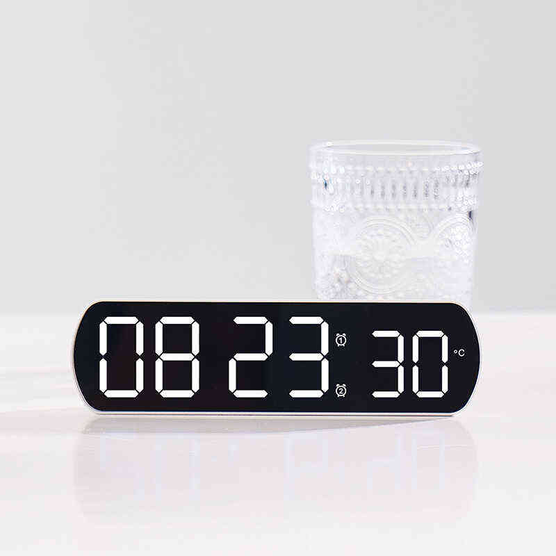 简约电子钟创意多功能LED闹钟温度跳秒显示正倒计时床头钟6639