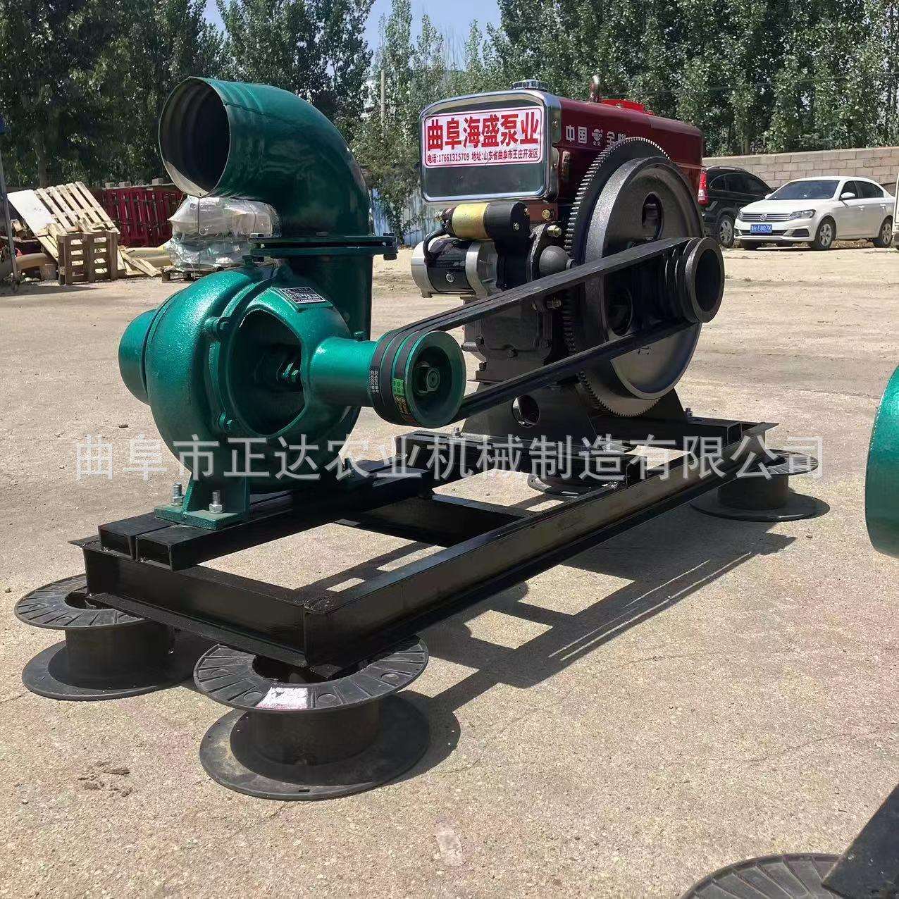 柴油水冷自吸泵电启动离心泵出口多功能灌溉泵混流泵8寸抽水