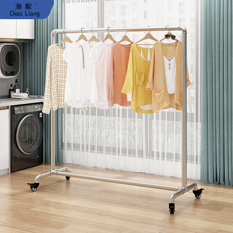 钢管晾衣架落地简易挂衣架室内卧室家用单杠式阳台晒被子晾晒包邮