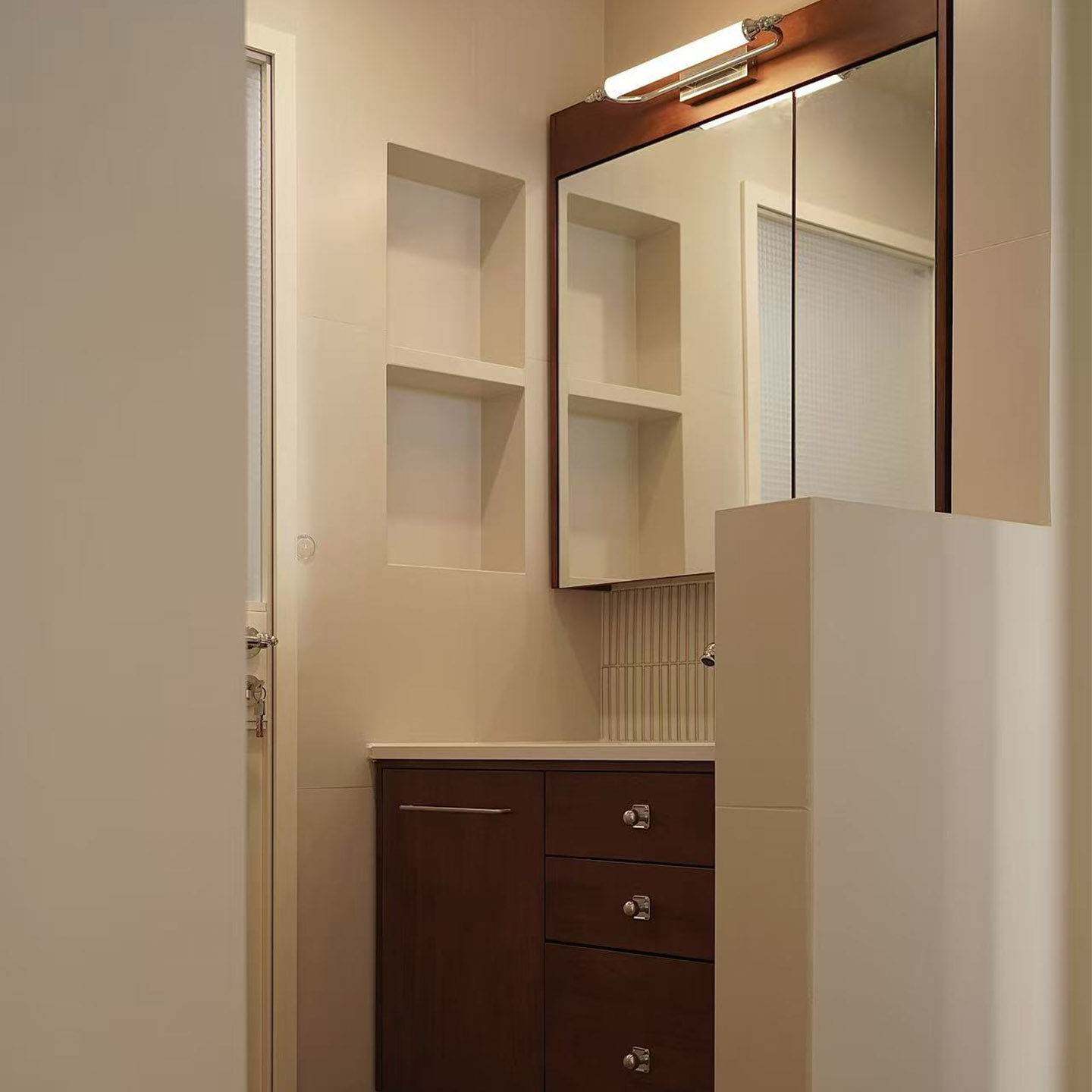 中古风浴室柜组合橡木实木烤漆现代一体陶瓷盆中式洗漱台洗手盆