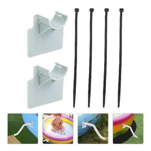 2 Sets Hose Bracket Holders for outside Pool Pipe Prevent