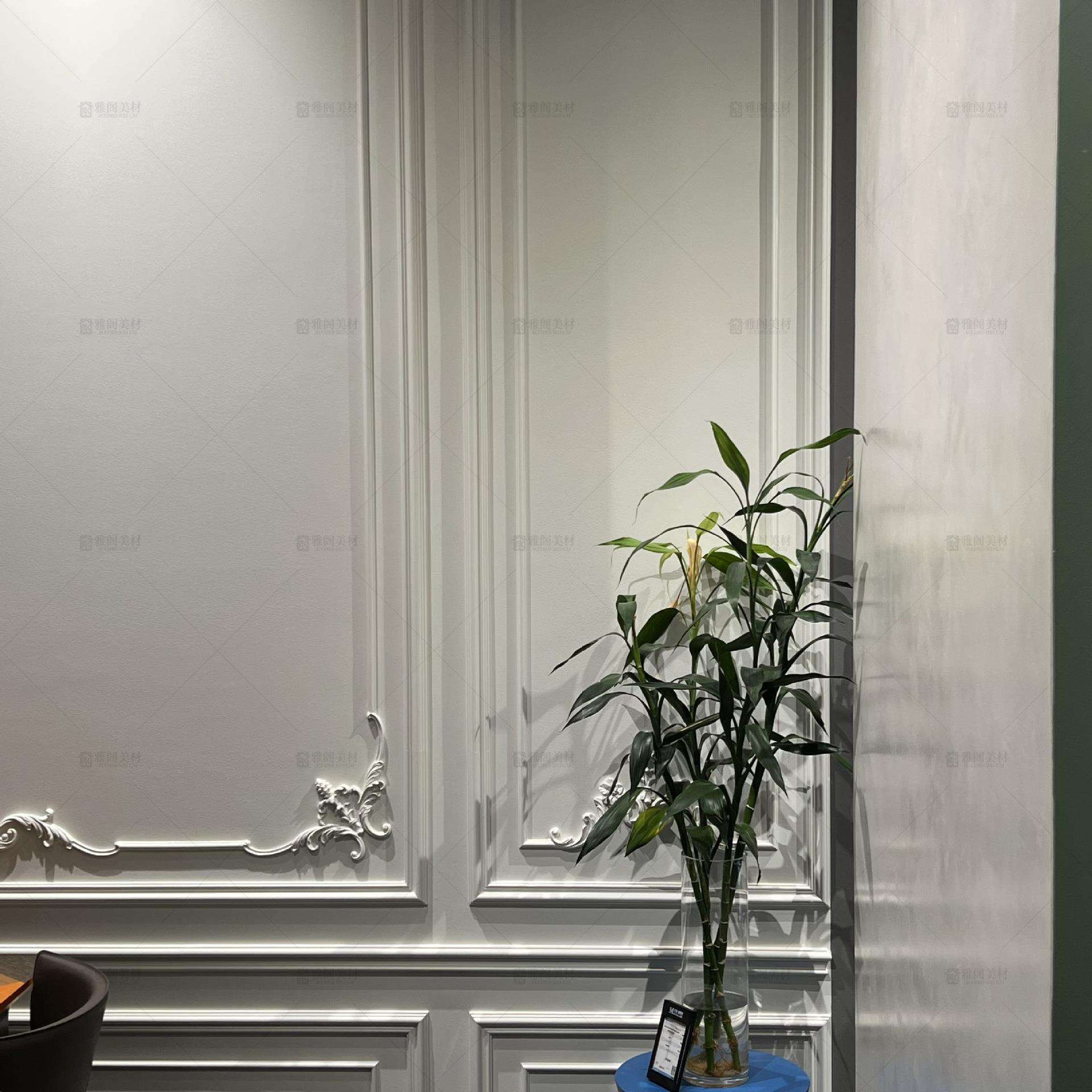 雕花装饰仿石膏树脂贴花浮雕饰花墙面背景造型PU镂空对花轻奢风