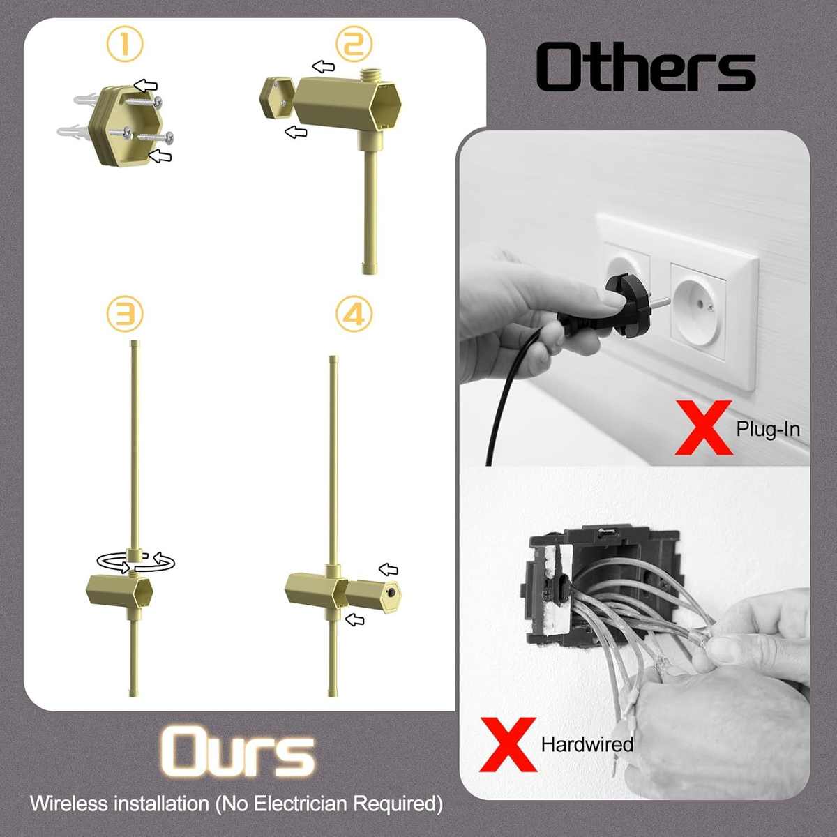 新款壁灯免布线磁吸免打孔充电卧室灯床头灯楼梯可拆卸感应壁灯