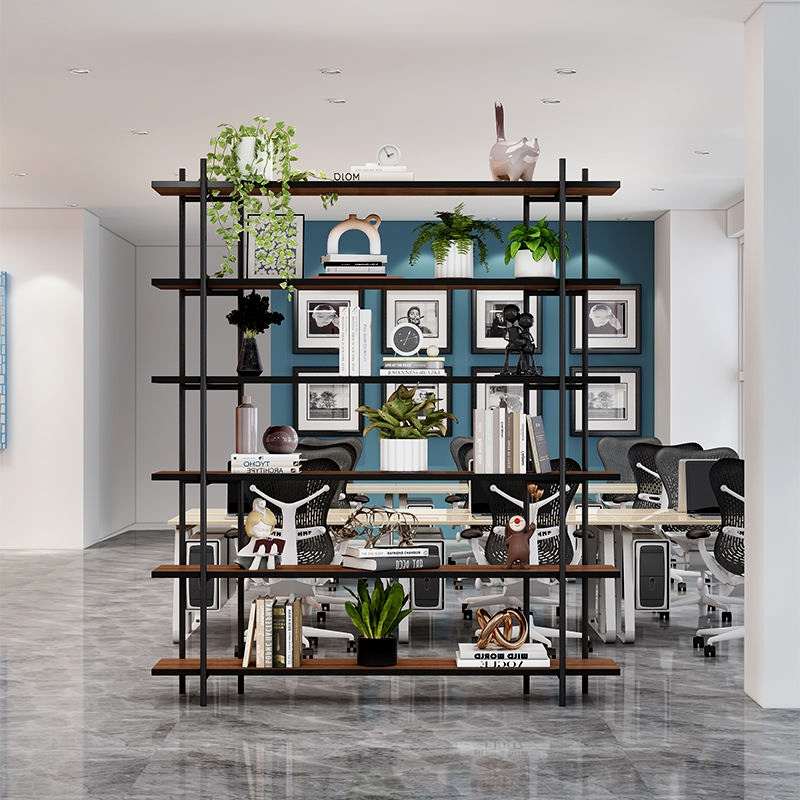 书架置物架落地家用铁艺多层收纳客厅书柜小型简易钢木架子储物架