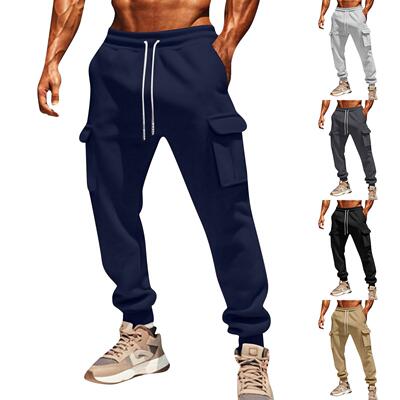 Men Casual City Jogger Pants Multi Pocket Utility Cargo