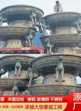 大型纯铜火盆摆件铜雕楚雄彝族烤火盆雕塑铸造彝族火盆