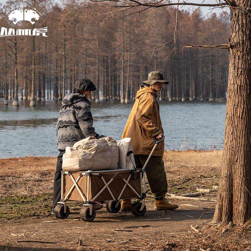户外可折叠营地车露营小推车野餐车便携式户外野营手拉拖车拉杆车