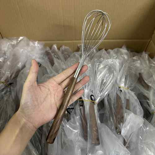 米诺家304胡桃木不锈钢打蛋器手动搅拌棒鸡蛋奶油打发器烘焙家用