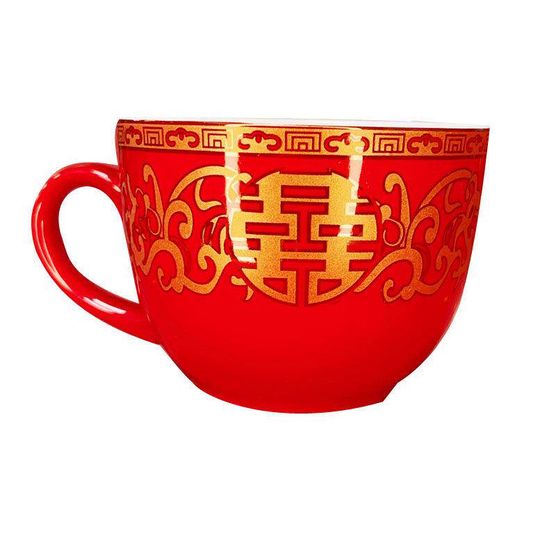 结婚敬茶杯套装茶具改口杯子陶瓷红色喜杯喜杯陪嫁送新人家用喜庆
