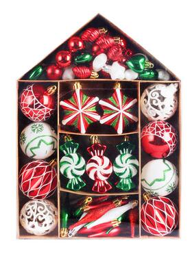 Christmas decoratio House painting gift package tree pendant