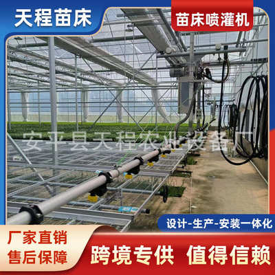 温室大棚双轨育苗自动喷灌机移动苗床系统喷灌水车水滴雾化均匀度