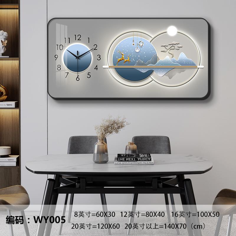现代轻奢北欧麋鹿钟表挂钟客厅创意时尚电子钟挂墙简约大气餐厅