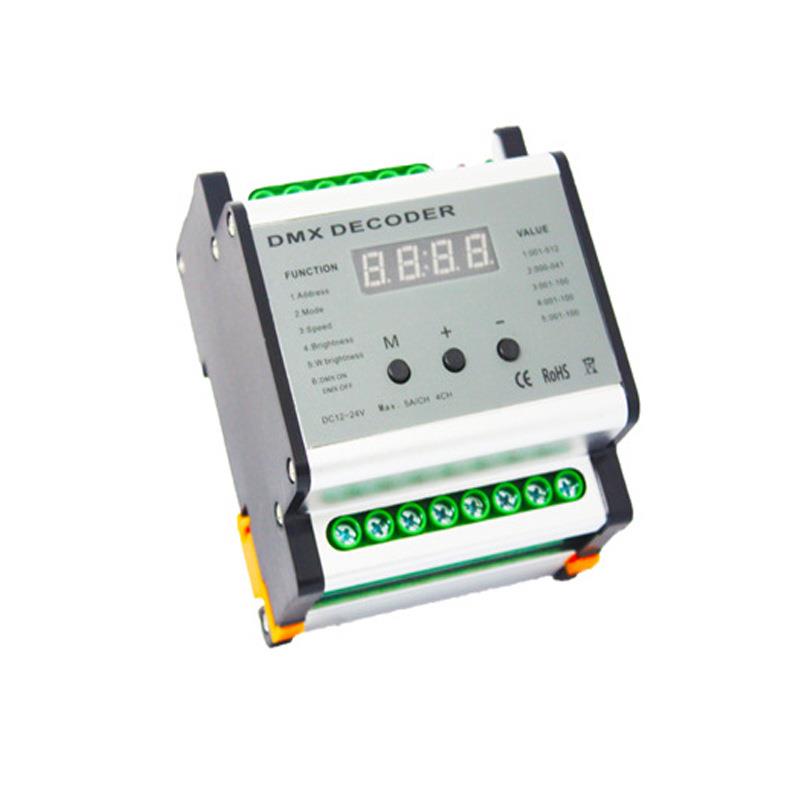 DC12-24V恒压DMX512 4路解码器 4通道RGBW舞台灯光 dmx512分控器
