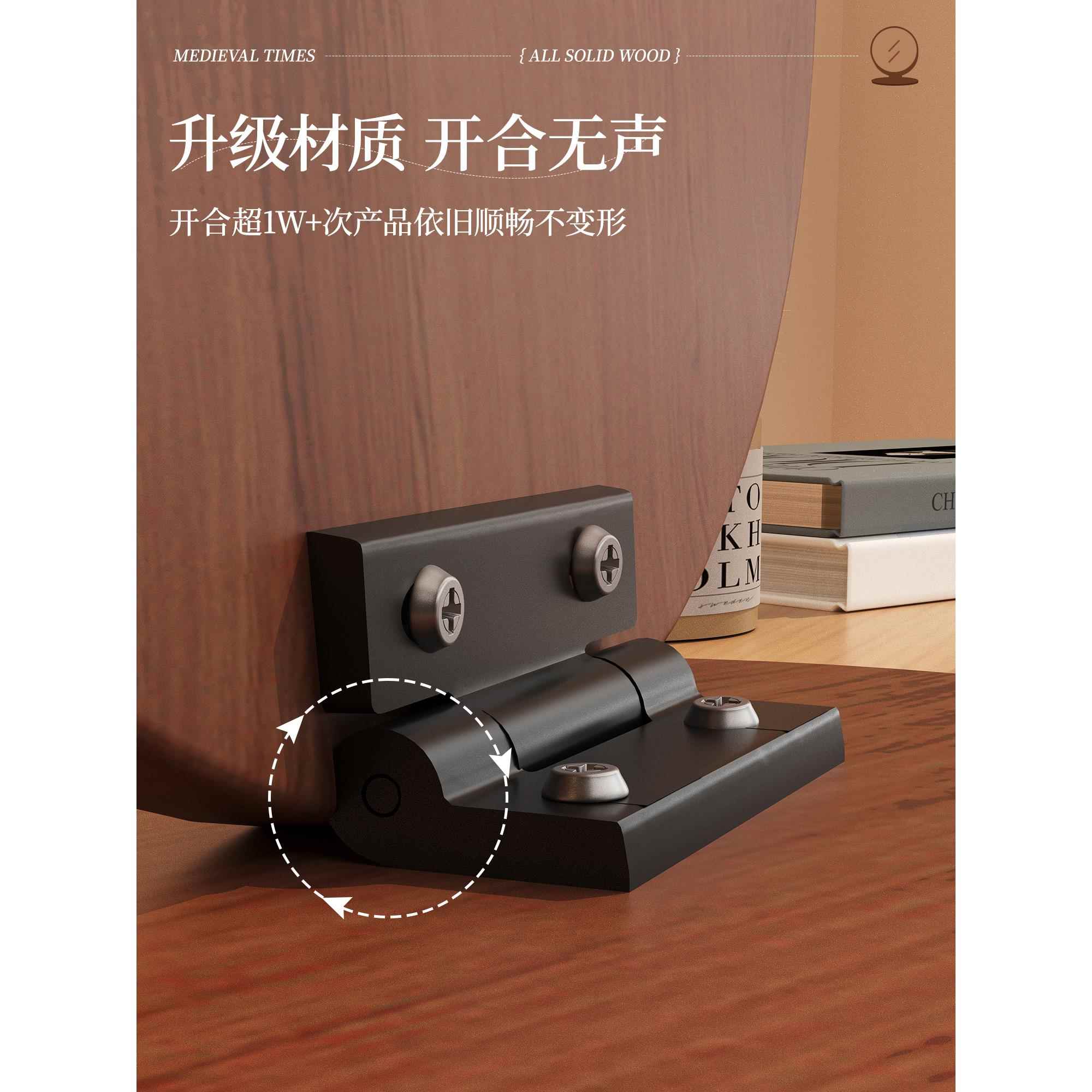 家用实木化妆镜台式桌面女卧室梳妆台镜子复古随身折叠大号梳妆镜