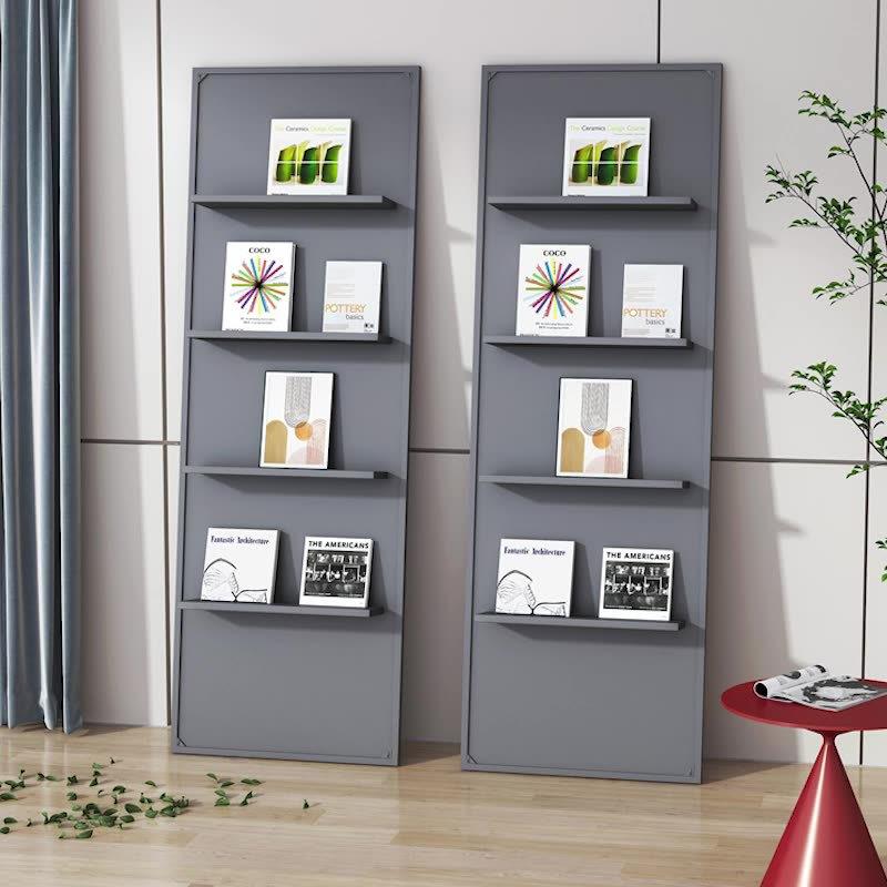 北欧简约收纳书架创意落地式多层杂志架不锈钢铁艺客厅落地展示架