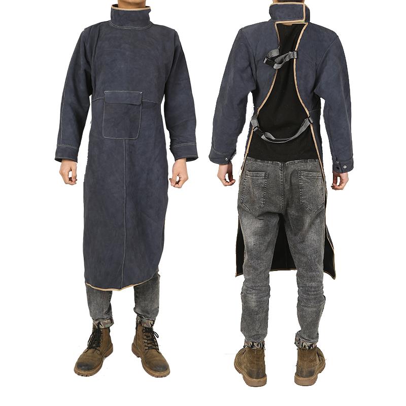 高档焊工防工护罩衣牛皮防烫电焊作服耐高防护辐射皮围裙隔热温防