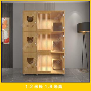 正品定摩根子宠物柜制实木生态板猫窝别笼墅猫猫舍产房展示柜猫寄