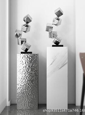 02100欧家式轻奢几何方室形叠层摆件客厅卧玄关书房样居板房装饰