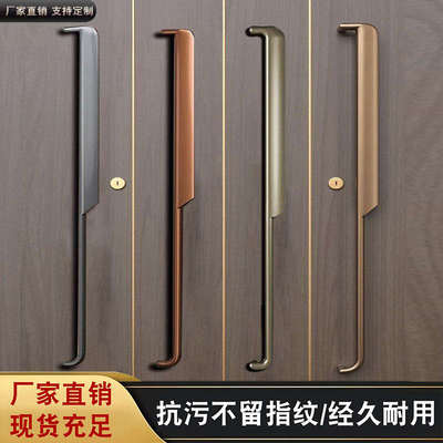 新款现代简约玻璃门大门拉手高端不锈钢定制加厚推拉门酒店通用型