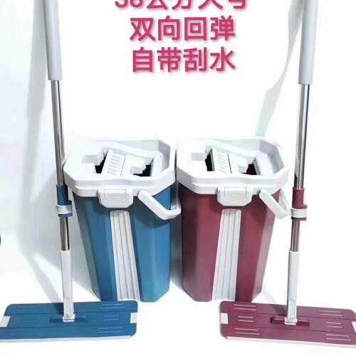 懒人免手洗平板拖把带桶可伸缩杆拖把家用免手洗拖把套装