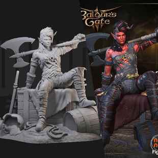 1/24博德之门明萨拉阿斯代伦18比例GK白模手办3D打印兵人模型2490