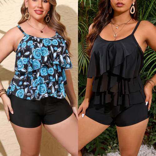 Plus size camisole split swimsuit plus size women's split