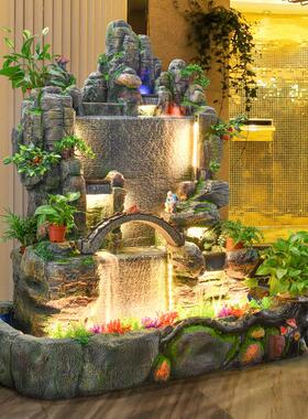 假山流水喷泉客厅公司室内庭院古法鱼缸水循环造景观水景招财摆件