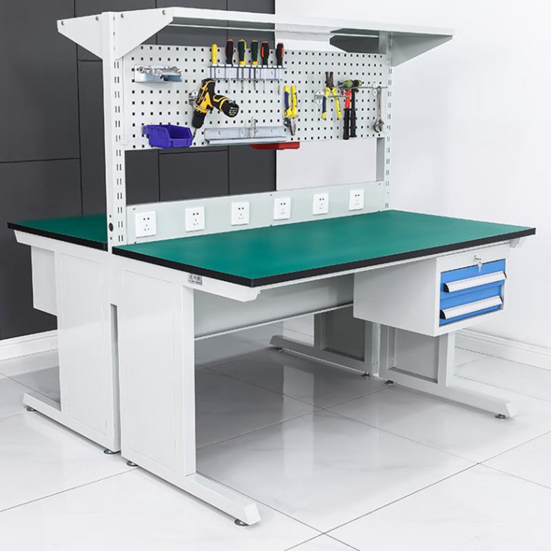 重型钳工台带挂板双面防静电工作台多功能装配车间流水线工具台