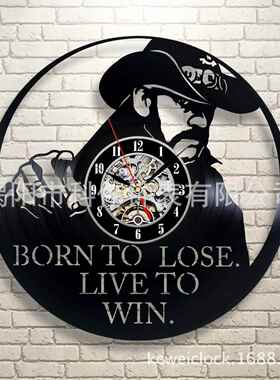 直批黑胶唱客片厂时钟卧室T5675厅创意挂钟创意时尚家石英挂钟