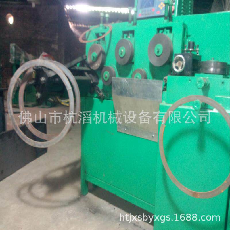 广东扁钢法兰自动打圈卷圆机 50*5mm扁铁法兰卷环成型机