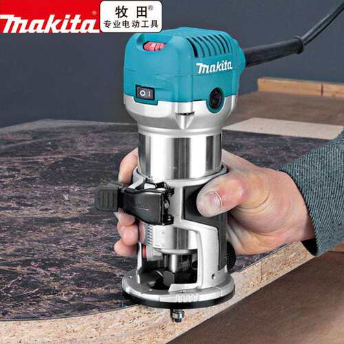 makita牧田修边机M3700B木工开槽机多功能铝塑板开孔小锣机倒装板